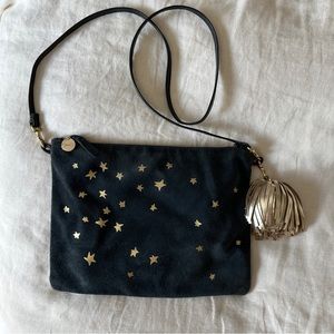 Clare V navy suede crossbody